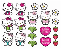 Wall sticker - Hello Kitty - 20 forskellige - 3D effekt 